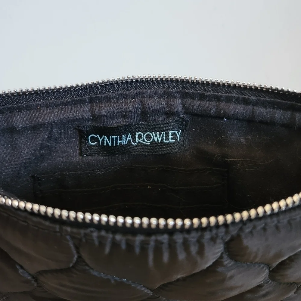Cynthia Rowley Black Nylon Padded Quilted Large Wristlet Wallet
